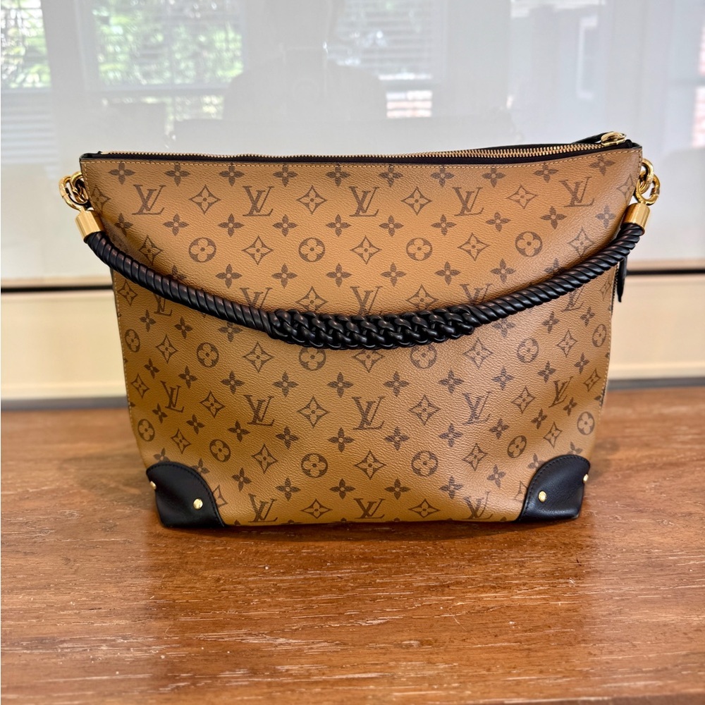 Louis Vuitton Tan and Black Monogram Bag